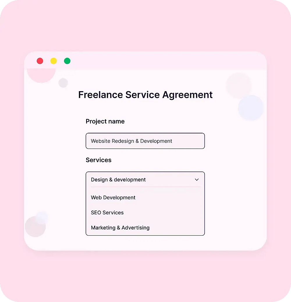 Create contracts for every project